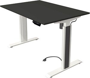Thumbnail - Kerkmann Move 1 advance elektrisch höhenverstellbarer Schreibtisch anthrazit rechteckig, T-Fuß-Gestell weiß 120,0 x 80,0...