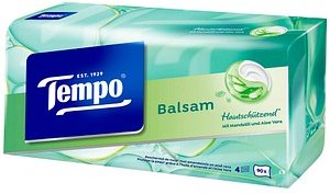 Tempo Taschentücherbox Balsam 4-lagig weiß, 90 Tücher