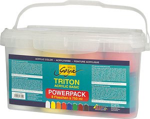 8 KREUL Triton Power Pack Acrylfarben farbsortiert 8 x 750,0 ml