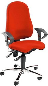 Topstar Bürostuhl Sitness® 10, SI59UG21 Stoff rot, Gestell chrom