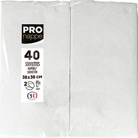 PROnappe Servietten weiß 2-lagig 38,0 x 38,0 cm, 40 St.