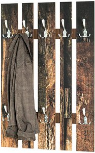 HAKU Möbel Wandgarderobe 19889 Motiv Holz 8 Haken 65,0 x 100,0 cm
