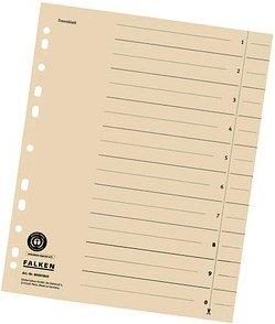 Thumbnail - FALKEN Trennblätter DIN A4 1-0 chamois, 180 g/qm, 100 St.