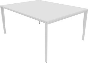 Thumbnail - Quadrifoglio Konferenztisch X5 weiß rechteckig, Vierkantrohr weiß, 160,0 x 120,0 x 75,0 cm
