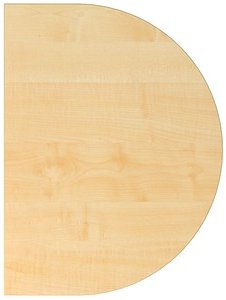 Thumbnail - HAMMERBACHER Anbautisch höhenverstellbar XBA60 ahorn, silber halbrund 80,0 x 60,0 x 68,0 - 85,0 cm