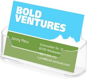 deflecto Visitenkartenhalter glasklar, für pro Fach bis zu 50 Visitenkarten