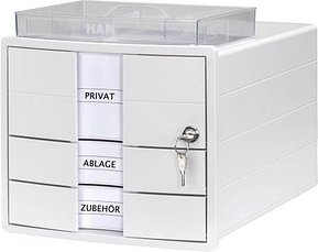 Thumbnail - HAN Schubladenbox IMPULS mit Schloss weiß 1018-12, DIN A4 mit 3 Schubladen