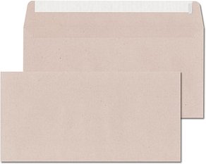 ÖKI Briefumschläge Natur DIN lang ohne Fenster recycling-grau haftklebend 1.000 St.