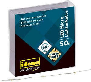 Idena 50er Micro LED Lichterkette silber 5,2 m, 1 St.