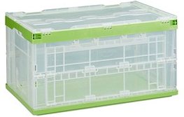 Thumbnail - relaxdays Klappbox 60,0 l transparent/grün 59,5 x 39,5 x 31,5 cm