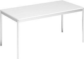 viasit System4 Schreibtisch weiß rechteckig, 4-Fuß-Gestell chrom 160,0 x 80,0 cm