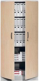 Gürkan Stahlschrank 100124 ahorn, weißaluminium 4 Fachböden 92,0 x 42,0 x 195,0 cm, aufgebaut, 1 St.