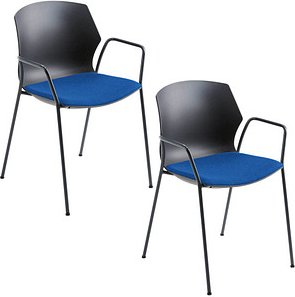 2 Mayer Stapelstühle myPRIMO 2511 17 01 A 26 396 blau Stoff