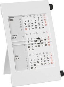 Tischkalender Drehkalender 2026/2027 weiß/schwarz