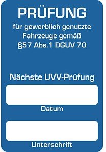 EICHNER Aufkleber Nächste UVV-Prüfung, blau/weiß, 250 St.