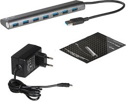 Thumbnail - i-tec® USB-Hub METAL Series 7-fach silber