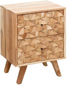 WOHNLING Nachttisch Massivholz akazie 35,0 x 44,0 x 61,0 cm