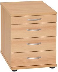 MÖBELPARTNER Standcontainer buche 4 Auszüge 41,6 x 50,0 x 53,4 cm