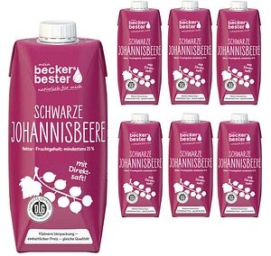 beckers bester Schwarzer Johannesbeer-Nektar Fruchtnektar 6x 0,75 l