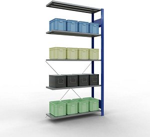 Thumbnail - SCHULTE Anbau-Schwerlastregal 12665-130-B silber 130,0 x 60,0 x 200,0 cm