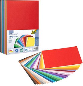 folia Tonpapier farbsortiert 130 g/qm 500 Blatt