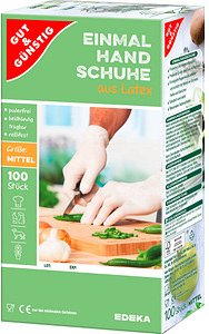 GUT&GÜNSTIG unisex Einmalhandschuhe weiß Größe M, 100 St.