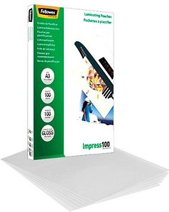 100 Fellowes Impress100 Laminierfolien glänzend für A3 100 micron