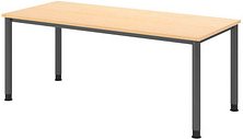 HAMMERBACHER HS19 höhenverstellbarer Schreibtisch ahorn rechteckig, 4-Fuß-Gestell grau 180,0 x 80,0 cm