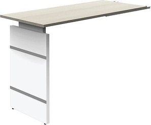 Kerkmann Anbautisch Priola ahorn, weiß rechteckig 100,0 x 60,0 x 68,0 - 76,0 cm