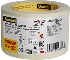 Scotch CLASSIC Kreppband beige 24,0 mm x 50,0 m 1 Rolle