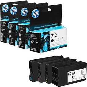 Thumbnail - HP 712 (3ED70A/3ED67A/3ED68A/3ED69A) schwarz, cyan, magenta, gelb Druckerpatronen, 4er-Set