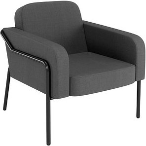 medso powered by PAPERFLOW Sessel MEDSO L Rund anthrazit schwarz Stoff, 1 St.