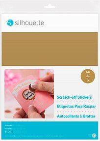 Silhouette MEDIA-SCRATCH-GLD Rubbel-Aufkleberfolie für Schneideplotter gold 215 x 280 mm, 5 Blatt