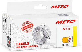 Thumbnail - METO Preisetiketten leuchtorange permanent 22,0 x 12,0 mm, 6 Rollen