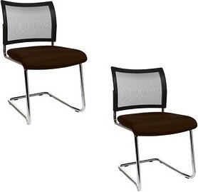 Thumbnail - 2 Topstar Besucherstühle Visit 20 Net NV490 G080 braun, anthrazit Stoff