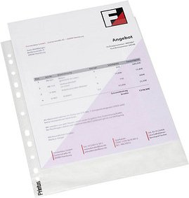 100 Printus Prospekthüllen DIN A4 transparent genarbt 0,06 mm