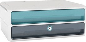 Thumbnail - cep Schubladenbox MoovUp mit Schloss mint, grau 1091112961, DIN A4 quer mit 2 Schubladen