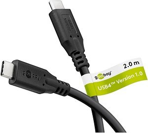 goobay USB 4 USB-Kabel 2,0 m schwarz, 1 St.