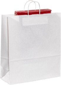 VP Papier-Tragetaschen Toptwist weiß 40,0 x 45,0 cm, 50 St.