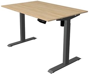 Kerkmann Move 1 elektrisch höhenverstellbarer Schreibtisch eiche hell rechteckig, T-Fuß-Gestell grau 120,0 x 80,0 cm