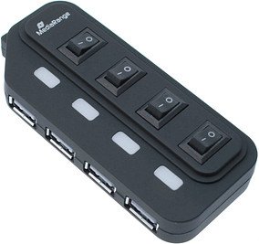 Thumbnail - MediaRange USB-Hub 4-fach schwarz