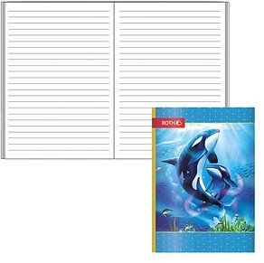 ROTH Schulheft Orcas Lineatur 51 liniert DIN A6 ohne Rand, 32 Blatt, 1 St.