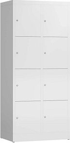 Thumbnail - ClassiX Schließfachschrank signalweiß X-523427, 8 Schließfächer 80,0 x 50,0 x 180,0 cm