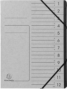 Thumbnail - Exacompta Ordnungsmappen 12 Fächer grau