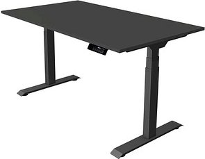 Kerkmann Move 1 stable elektrisch höhenverstellbarer Schreibtisch anthrazit rechteckig, T-Fuß-Gestell grau 140,0 x 80,0 ...