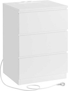 VASAGLE Nachttisch rechteckig Spanplatte weiß 40,0 x 35,0 x 59,0 cm, 1 St.