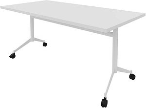 Thumbnail - Quadrifoglio Mehrzwecktisch Pop-up weiß rechteckig, T-Fuß-Gestell weiß, 160,0 x 80,0 x 74,0 cm