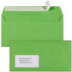 Thumbnail - tecno Briefumschläge colors DIN lang+ mit Fenster intensivgrün haftklebend 25 St.