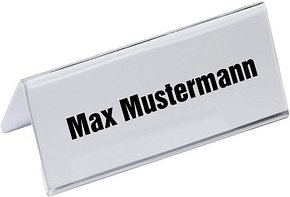 Thumbnail - DURABLE Tischnamensschilder transparent 15,0 x 6,1 cm, 10 St.