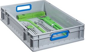 Thumbnail - Allit ProfiPlus Eurobox grau, blau 40,0 x 60,0 x 12,0 cm, 1 St.